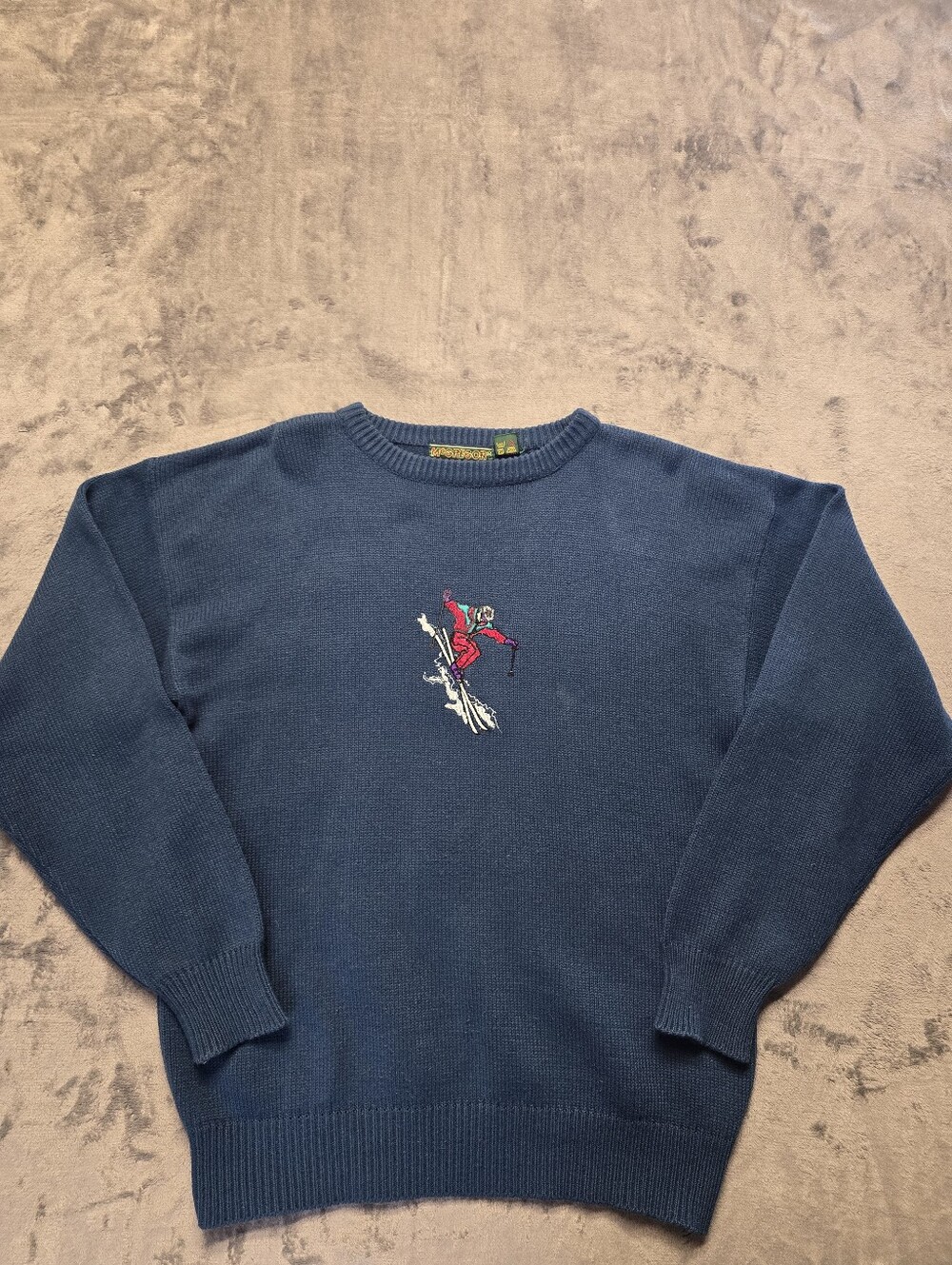 Vintage Mcgregor Downhill Ski Sweater Size Medium Blue